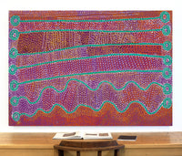 Aboriginal Artwork by Shorty Jangala Robertson, Ngapa Jukurrpa (Water Dreaming) - Puyurru, 152x107cm