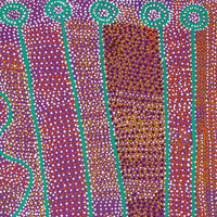 Aboriginal Artwork by Shorty Jangala Robertson, Ngapa Jukurrpa (Water Dreaming) - Puyurru, 152x107cm