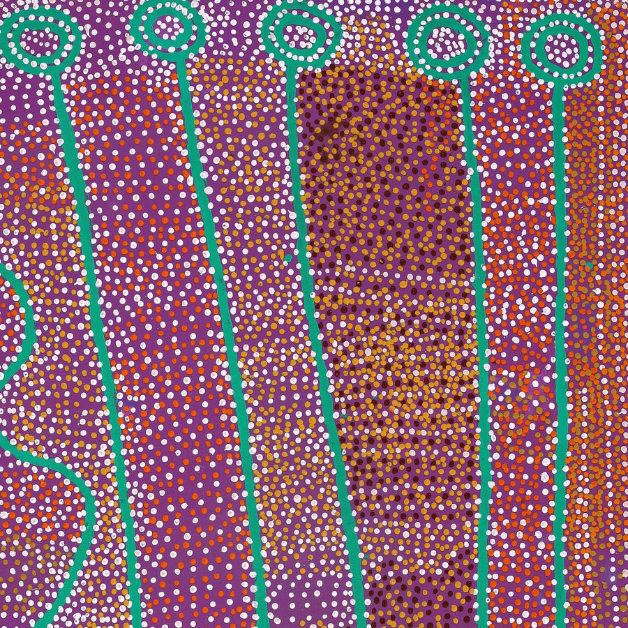 Aboriginal Artwork by Shorty Jangala Robertson, Ngapa Jukurrpa (Water Dreaming) - Puyurru, 152x107cm
