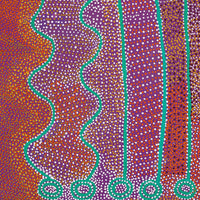 Aboriginal Artwork by Shorty Jangala Robertson, Ngapa Jukurrpa (Water Dreaming) - Puyurru, 152x107cm