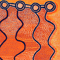 Aboriginal Artwork by Shorty Jangala Robertson, Ngapa Jukurrpa (Water Dreaming) - Puyurru, 152x122cm