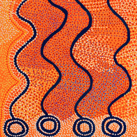 Aboriginal Artwork by Shorty Jangala Robertson, Ngapa Jukurrpa (Water Dreaming) - Puyurru, 152x122cm
