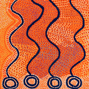 Aboriginal Art by Shorty Jangala Robertson, Ngapa Jukurrpa (Water Dreaming) - Puyurru, 152x122cm - ART ARK®