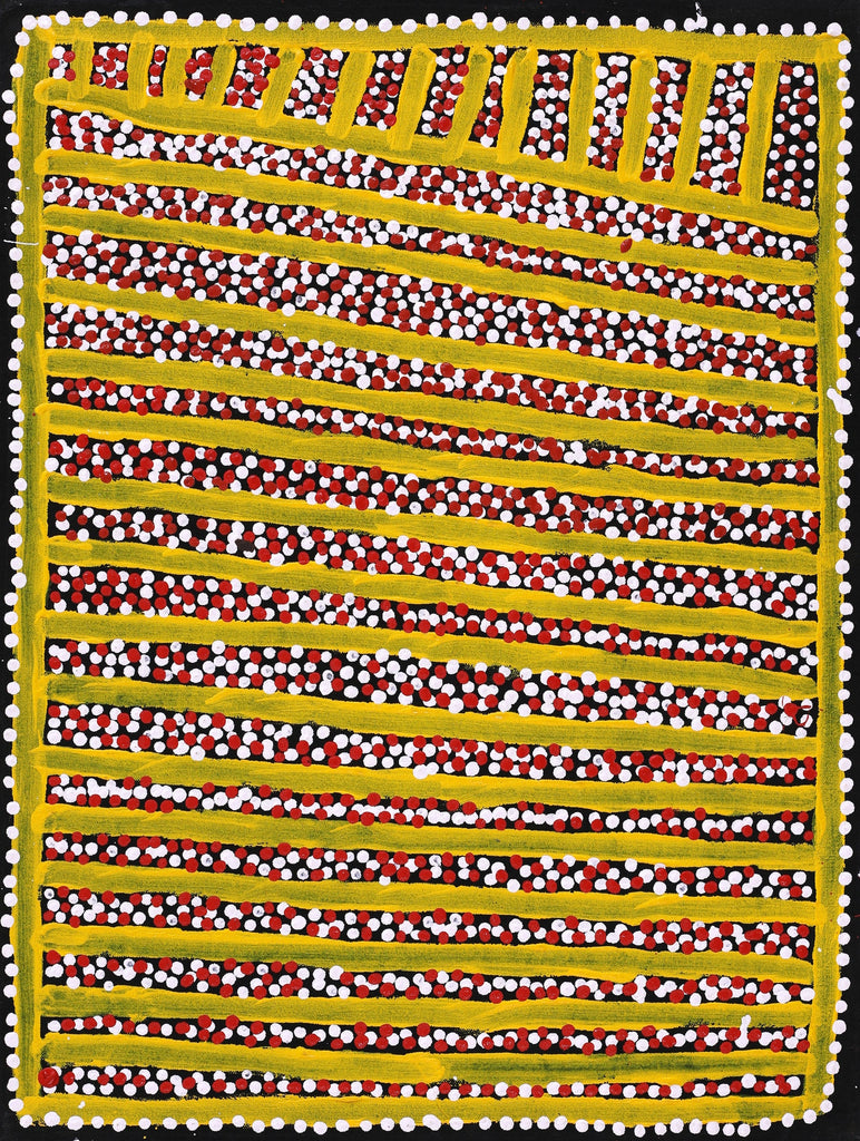 Aboriginal Artwork by Shorty Jangala Robertson, Ngapa Jukurrpa (Water Dreaming) - Puyurru, 61x46cm - ART ARK®
