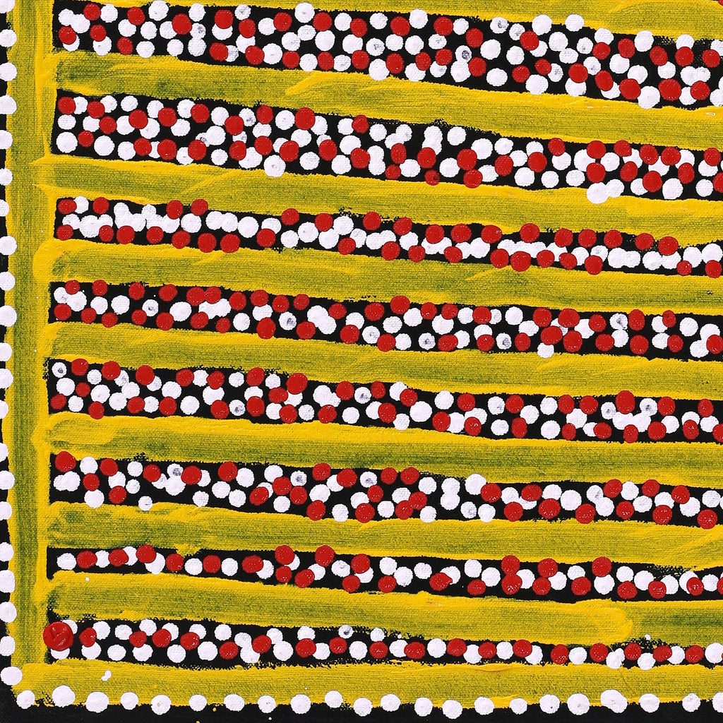 Aboriginal Artwork by Shorty Jangala Robertson, Ngapa Jukurrpa (Water Dreaming) - Puyurru, 61x46cm
