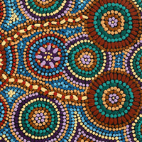 Aboriginal Artwork by Susan Ryder, Bush Tucker, 61x30cm