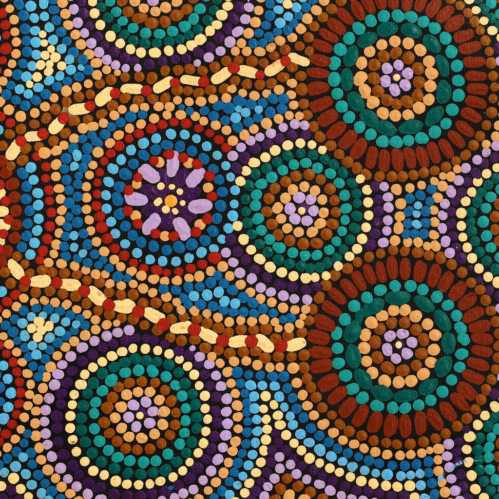 Aboriginal Artwork by Susan Ryder, Bush Tucker, 61x30cm - ART ARK®