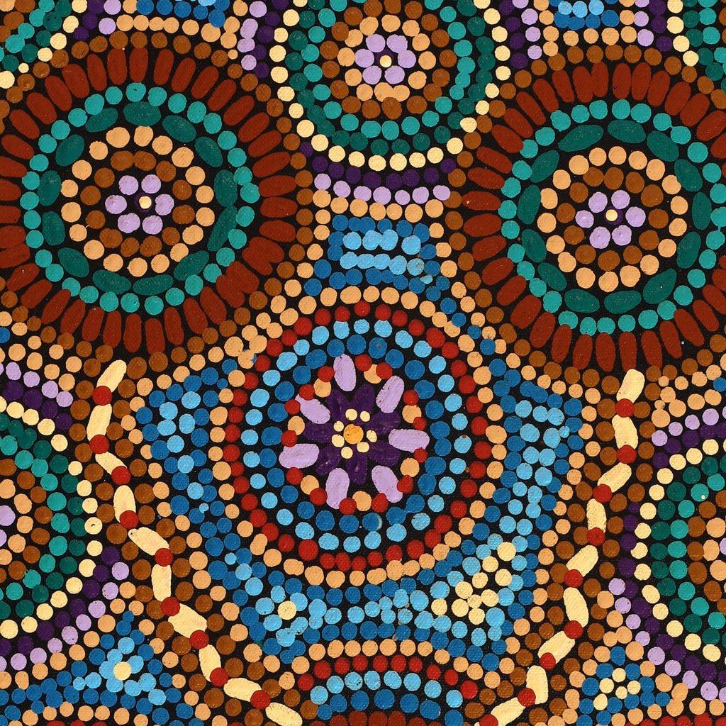 Aboriginal Artwork by Susan Ryder, Bush Tucker, 61x30cm