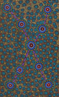 Aboriginal Artwork by Susan Ryder, Bush Tucker, 76x46cm