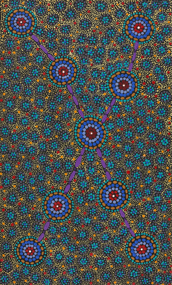 Aboriginal Artwork by Susan Ryder, Bush Tucker, 76x46cm