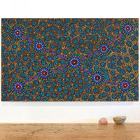 Aboriginal Artwork by Susan Ryder, Bush Tucker, 76x46cm
