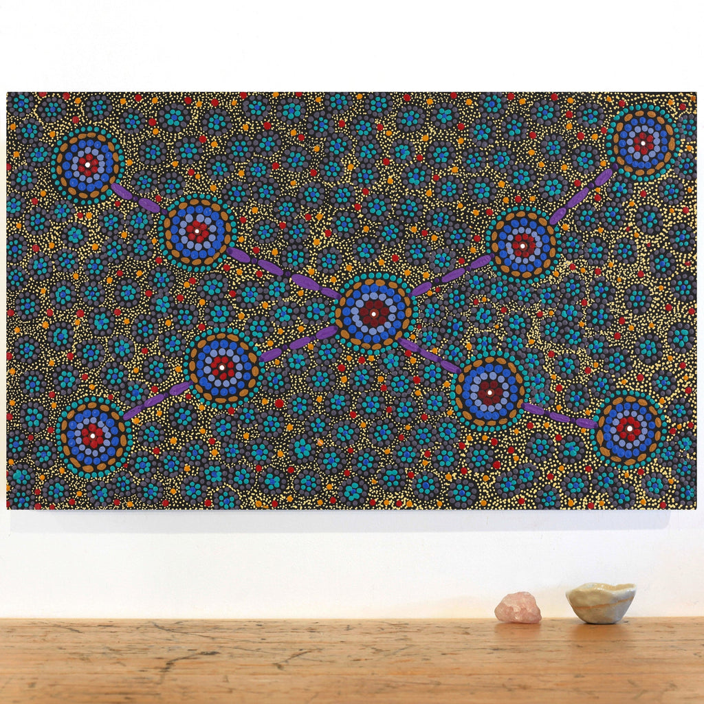 Aboriginal Artwork by Susan Ryder, Bush Tucker, 76x46cm - ART ARK®