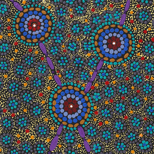 Aboriginal Art by Susan Ryder, Bush Tucker, 76x46cm - ART ARK®