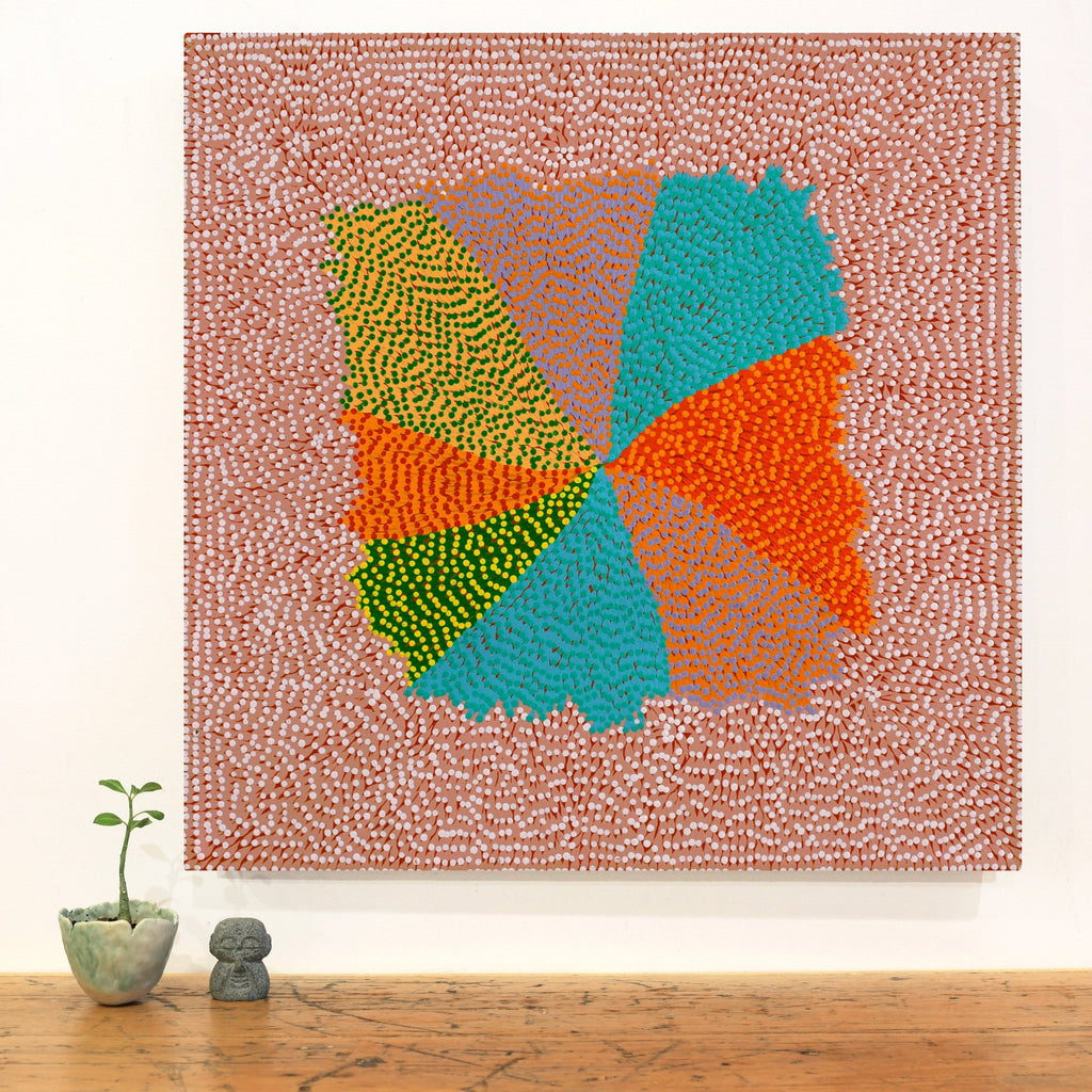 Aboriginal Art by Susie Lane, Bushflowers and seeds, 60x60cm - ART ARK®