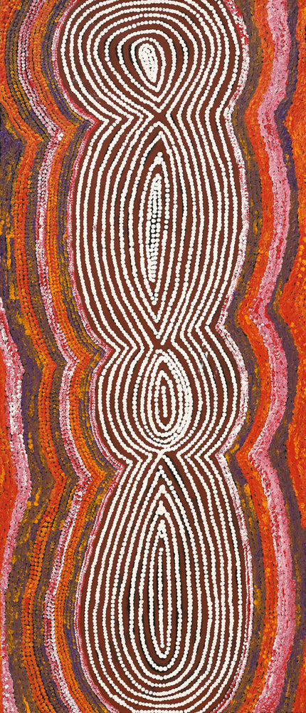 Aboriginal Artwork by Tess Napaljarri Ross, Warlukurlangu Jukurrpa (Fire country Dreaming), 107x46cm