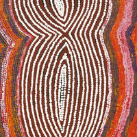 Aboriginal Artwork by Tess Napaljarri Ross, Warlukurlangu Jukurrpa (Fire country Dreaming), 107x46cm
