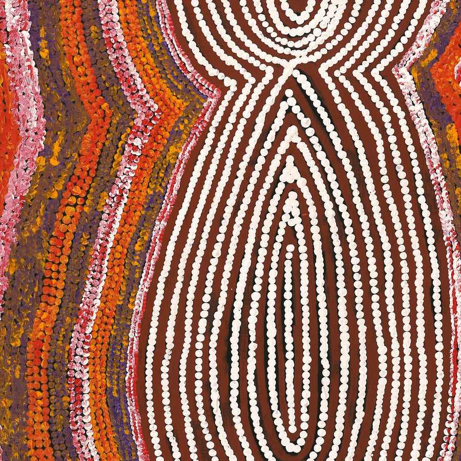 Aboriginal Artwork by Tess Napaljarri Ross, Warlukurlangu Jukurrpa (Fire country Dreaming), 107x46cm