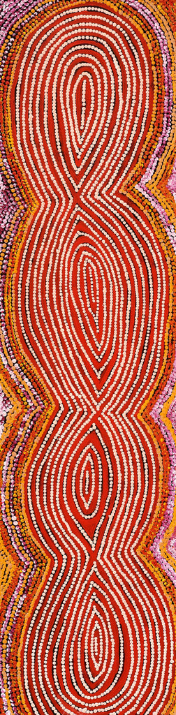 Aboriginal Artwork by Tess Napaljarri Ross, Warlukurlangu Jukurrpa (Fire country Dreaming), 122x30cm