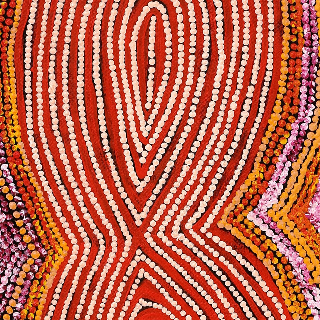 Aboriginal Artwork by Tess Napaljarri Ross, Warlukurlangu Jukurrpa (Fire country Dreaming), 122x30cm