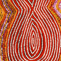 Aboriginal Artwork by Tess Napaljarri Ross, Warlukurlangu Jukurrpa (Fire country Dreaming), 122x30cm