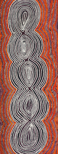 Aboriginal Artwork by Tess Napaljarri Ross, Warlukurlangu Jukurrpa (Fire country Dreaming), 122x46cm