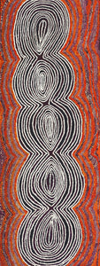 Aboriginal Art by Tess Napaljarri Ross, Warlukurlangu Jukurrpa (Fire country Dreaming), 122x46cm - ART ARK®