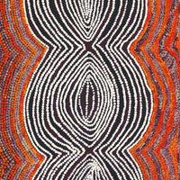 Aboriginal Artwork by Tess Napaljarri Ross, Warlukurlangu Jukurrpa (Fire country Dreaming), 122x46cm