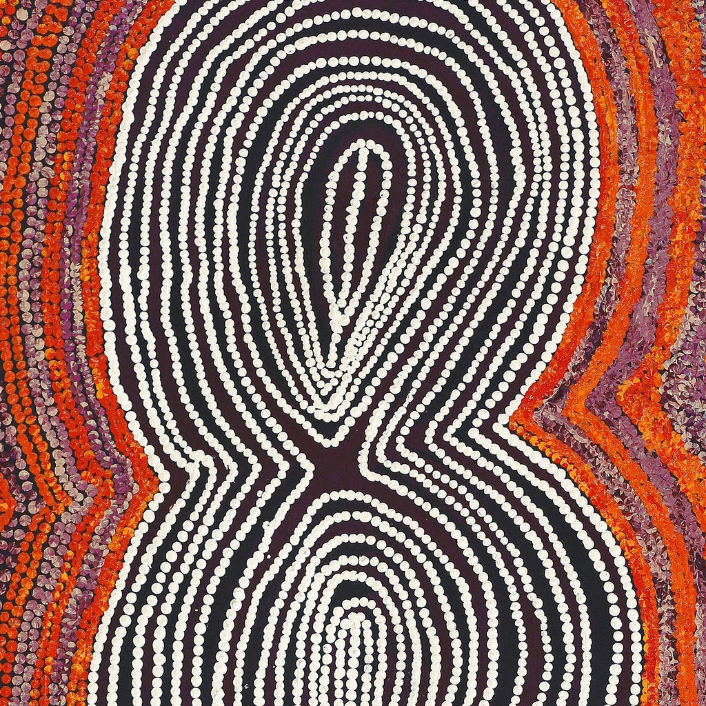 Aboriginal Artwork by Tess Napaljarri Ross, Warlukurlangu Jukurrpa (Fire country Dreaming), 122x46cm - ART ARK®