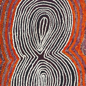 Aboriginal Art by Tess Napaljarri Ross, Warlukurlangu Jukurrpa (Fire country Dreaming), 122x46cm - ART ARK®