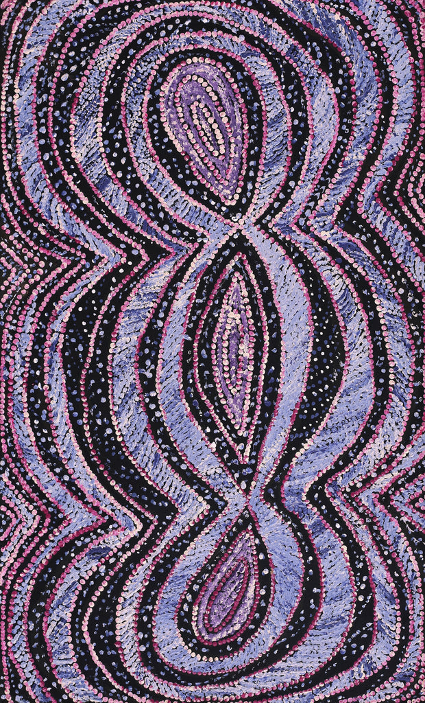 Aboriginal Artwork by Tess Napaljarri Ross, Warlukurlangu Jukurrpa (Fire country Dreaming), 76x46cm - ART ARK®
