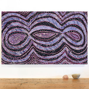 Aboriginal Art by Tess Napaljarri Ross, Warlukurlangu Jukurrpa (Fire country Dreaming), 76x46cm - ART ARK®