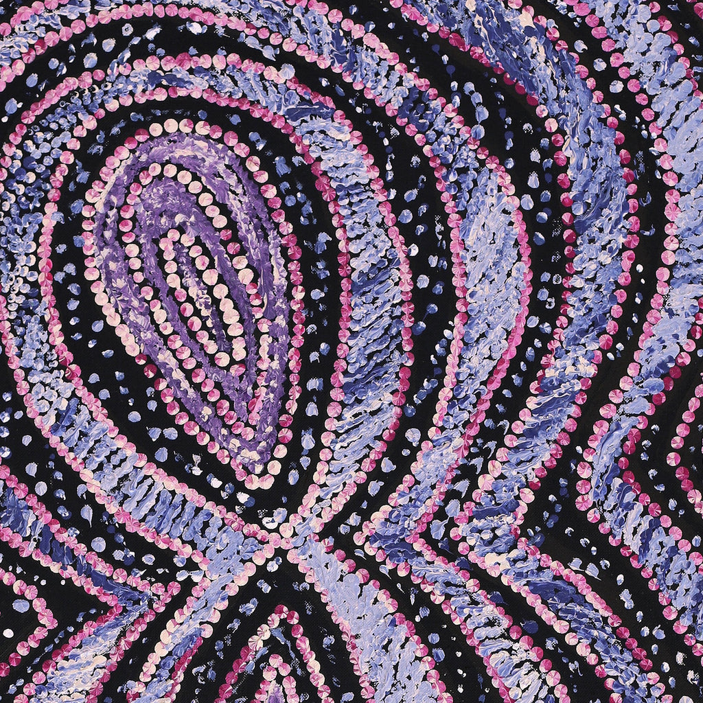 Aboriginal Artwork by Tess Napaljarri Ross, Warlukurlangu Jukurrpa (Fire country Dreaming), 76x46cm