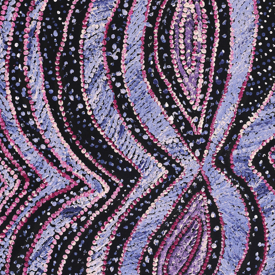 Aboriginal Artwork by Tess Napaljarri Ross, Warlukurlangu Jukurrpa (Fire country Dreaming), 76x46cm
