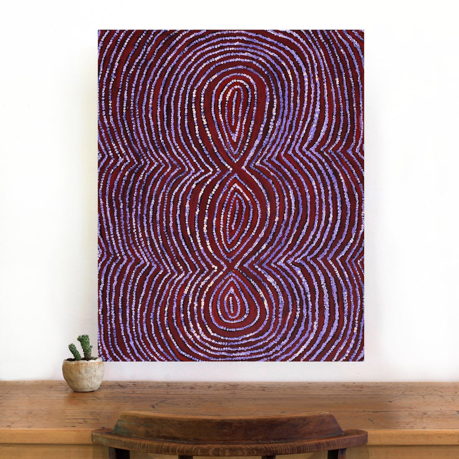 Aboriginal Artwork by Tess Napaljarri Ross, Warlukurlangu Jukurrpa (Fire country Dreaming), 76x61cm