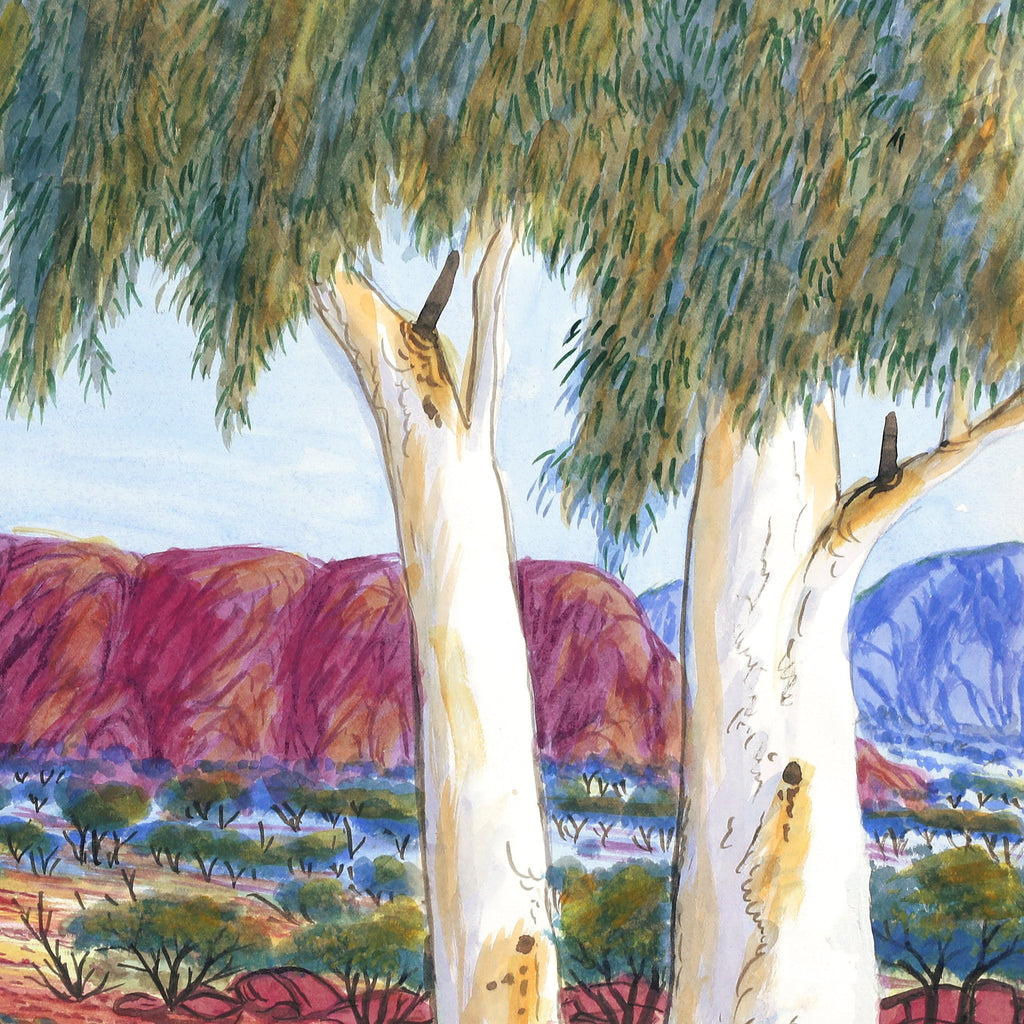 Aboriginal Artwork by Therese Ryder, East MacDonnell Ranges, 45x45cm