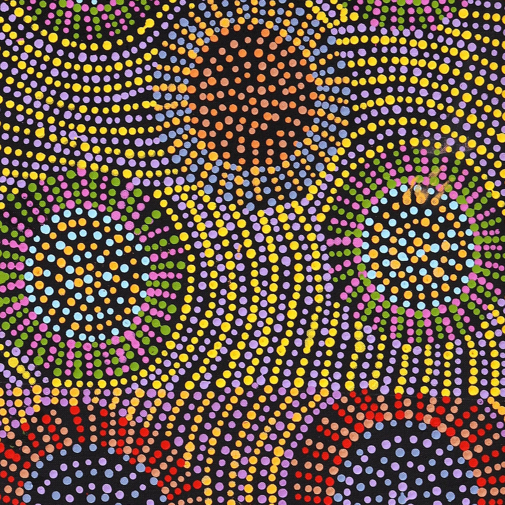 Aboriginal Artwork by Tina Napangardi Martin, Jinti-parnta Jukurrpa, 107x30cm