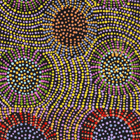 Aboriginal Artwork by Tina Napangardi Martin, Jinti-parnta Jukurrpa, 107x30cm