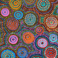 Aboriginal Artwork by Tina Napangardi Martin, Jinti-parnta Jukurrpa, 107x30cm