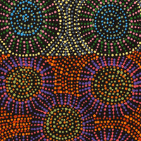 Aboriginal Artwork by Tina Napangardi Martin, Jinti-parnta Jukurrpa, 107x30cm
