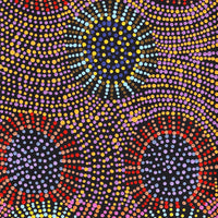 Aboriginal Artwork by Tina Napangardi Martin, Jinti-parnta Jukurrpa, 107x30cm