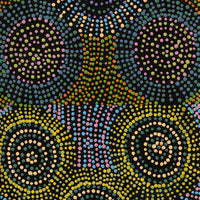 Aboriginal Artwork by Tina Napangardi Martin, Jinti-parnta Jukurrpa, 107x30cm