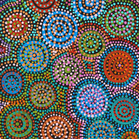 Aboriginal Artwork by Tina Napangardi Martin, Jinti-parnta Jukurrpa, 107x30cm