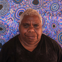 Aboriginal Artwork by Tina Napangardi Martin, Jinti-parnta Jukurrpa, 107x30cm
