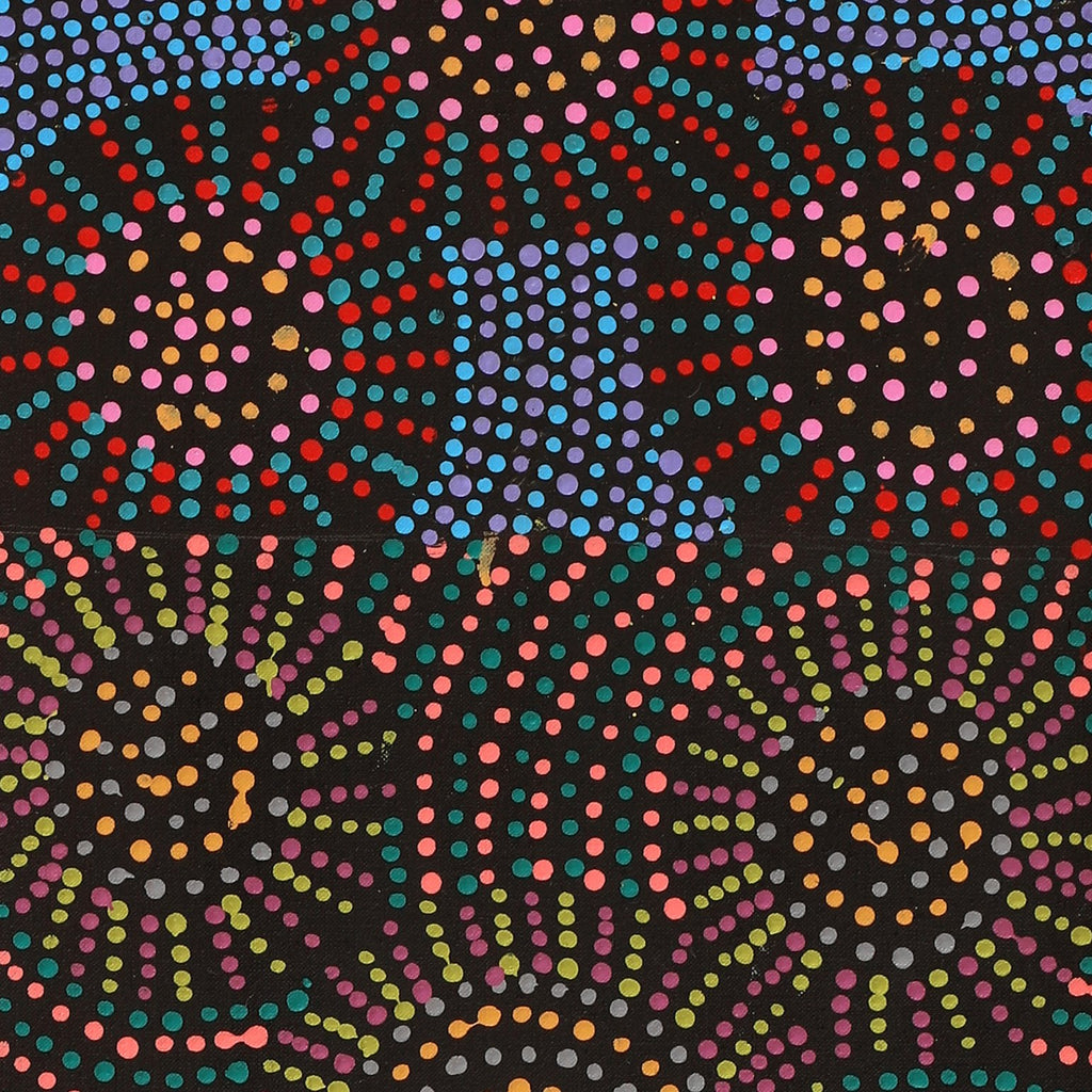 Aboriginal Artwork by Tina Napangardi Martin, Jinti-parnta Jukurrpa, 122x30cm
