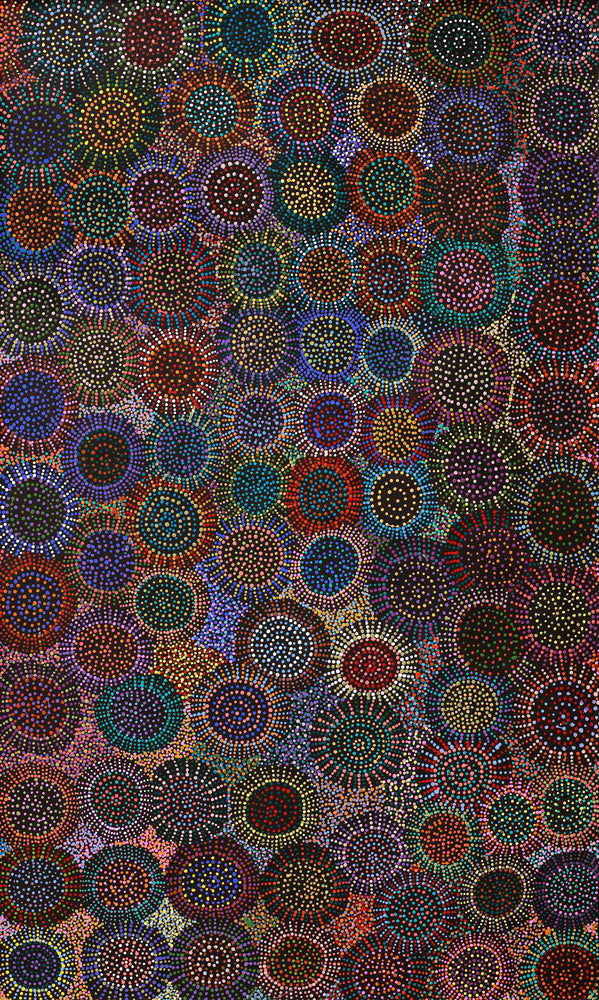 Aboriginal Artwork by Tina Napangardi Martin, Jinti-parnta Jukurrpa, 152x91cm