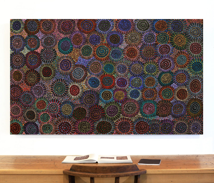 Aboriginal Artwork by Tina Napangardi Martin, Jinti-parnta Jukurrpa, 152x91cm
