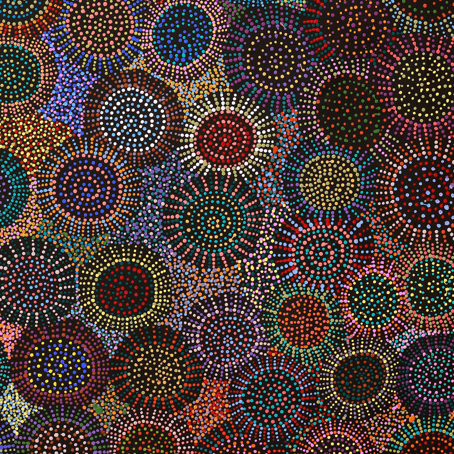 Aboriginal Artwork by Tina Napangardi Martin, Jinti-parnta Jukurrpa, 152x91cm