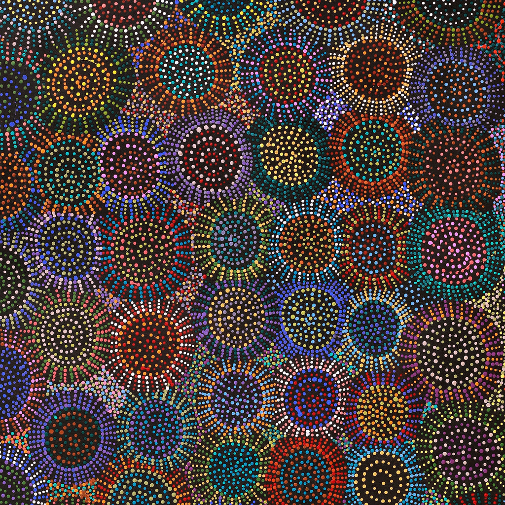 Aboriginal Artwork by Tina Napangardi Martin, Jinti-parnta Jukurrpa, 152x91cm
