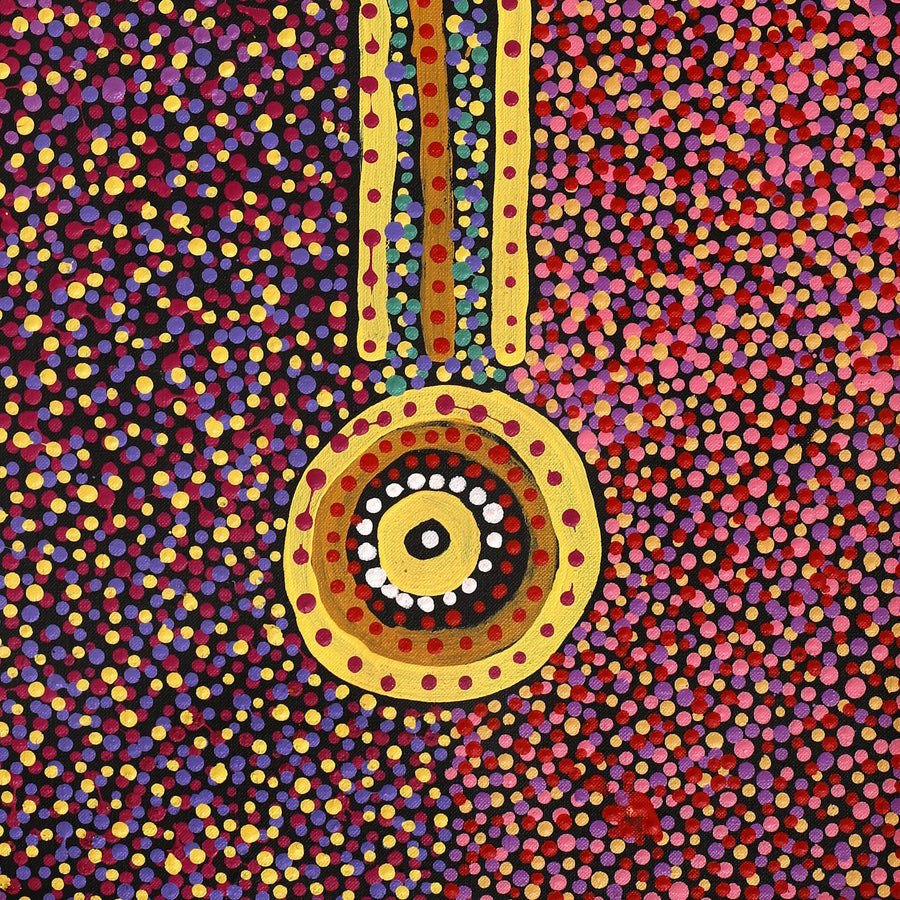 Aboriginal Artwork by Tina Napangardi Martin, Jinti-parnta Jukurrpa, 76x30cm