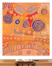 Aboriginal Artwork by Tinpulya Mervyn Rosemary Peters, Noreen Dixon, Virgillia Multa, Natalie Robin, Waru at Watarru, 168.5x152cm